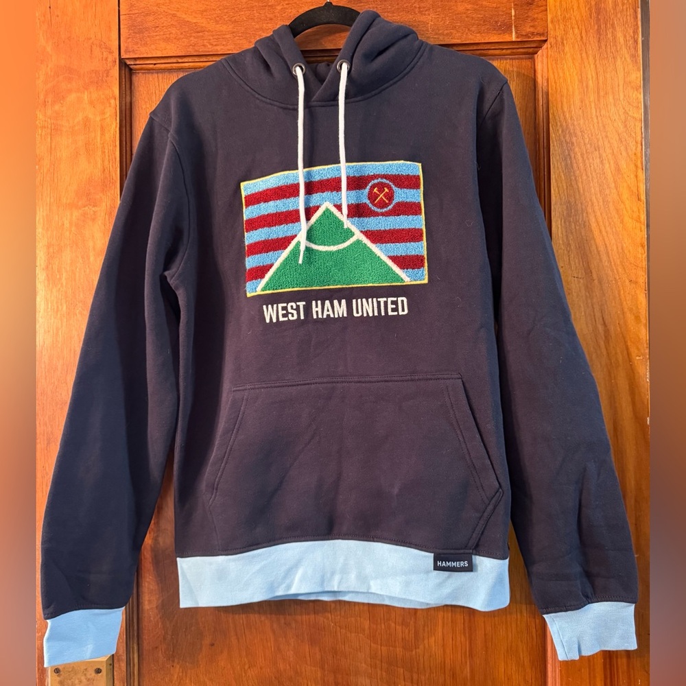 West Ham United Soccer Navy Lifestyle Hoodie Sweatshirt- Small -Hammers